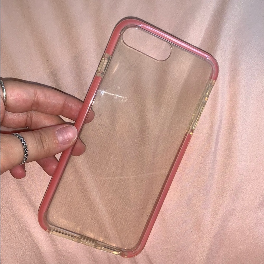 Clear Pink Iphone 8 plus phone case
